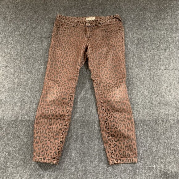 Free People animal print Low Rise jean’s Skinny Leopard Jeans size 28 E12 - Picture 2 of 8